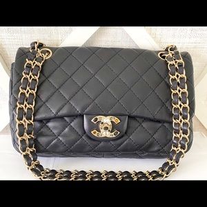 ❌SOLD❌ CHANEL Black Lambskin Leather Flap Shoulder Bag